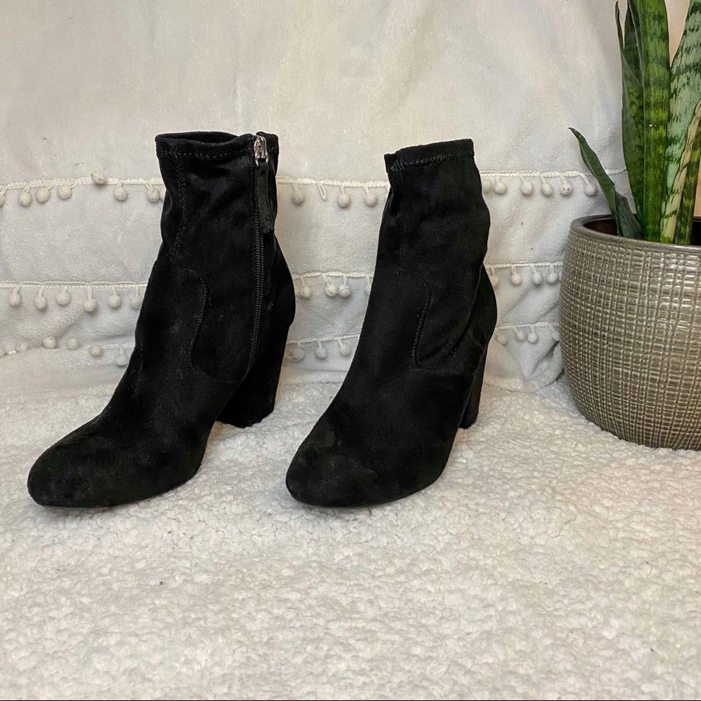Black Block Heel Booties